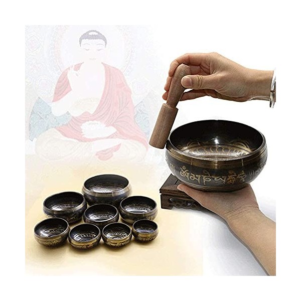 Tibetan Singing Bowl Tibetan Singing Bowl Set Meditation Sound Bowl in Nepal for Healing and Mindfulness 5.7 inch Bowl Hand