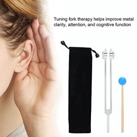 Diapason 68,05 Hz pour thérapie de massage, physiothérapie en alliage daluminium avec marteau en bois, soulage le stress