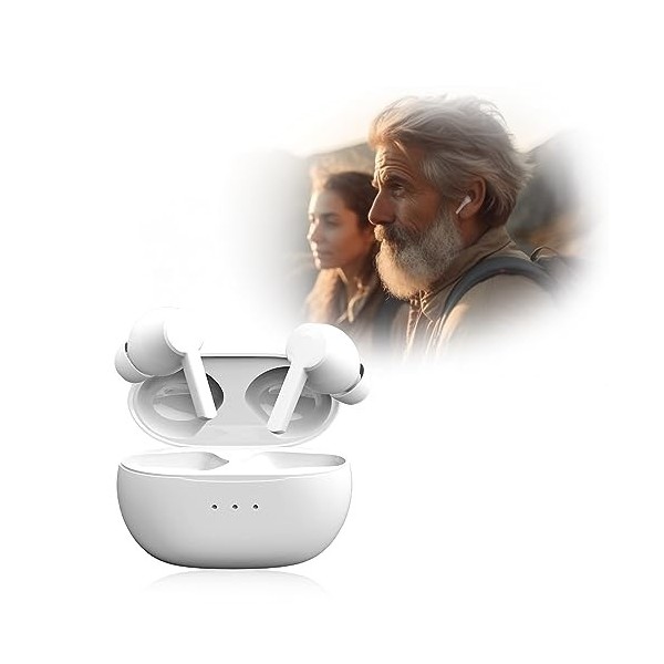 Britzgo Appareil rechargeable avec suppression intelligente du bruit et Bluetooth pour personnes âgées et adultes A3 - blanc
