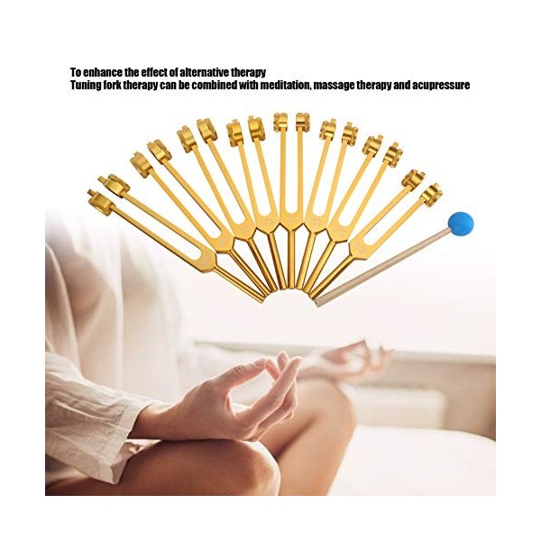 Diapason, 8pcs Professional Sound Healing Therapy Diapason, Ensemble Doutils de Diapason en Alliage Daluminium pour Sound H