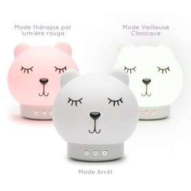 Baby Dream Machine - La veilleuse 5 en 1 daide au sommeil - Veilleuse, Thérapie par la Lumière Rouge, Thérapie Sonore par Br