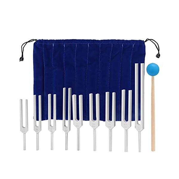 Ra 639 Solfège Médical 9 10 Pièces Cloche de Fréquence Reiki, 9pcs 174/285/ 396/417/ 528/639/ 741/852/ 963HZ Tuning Fork Soun