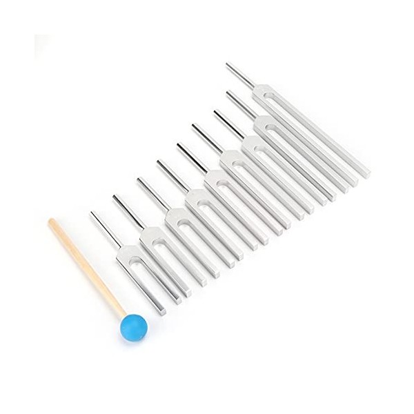 Ra 639 Solfège Médical 9 10 Pièces Cloche de Fréquence Reiki, 9pcs 174/285/ 396/417/ 528/639/ 741/852/ 963HZ Tuning Fork Soun