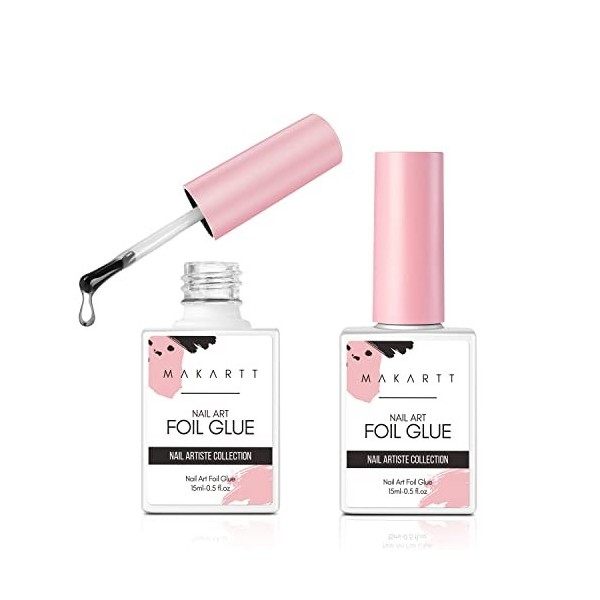 Makartt Colle Ongle Extra Forte Avec Pinceau Colle Ongle 15ml x2,Longue Tenue Faux Ongles Rapide Nail Adhésif Bond Coller ou 