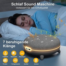 Machine à bruit blanc KINGSTAR - Aide au sommeil - Machine à bruit blanc - Avec minuterie naturelle - Haut-parleur Bluetooth 