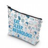 KUIYAI Neurologie Cadeau Neurologue Cadeau Manger Sommeil Neurologie Zipper Pouch Maquillage Sac, Manger Sommeil Neurologie