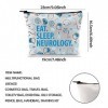 KUIYAI Neurologie Cadeau Neurologue Cadeau Manger Sommeil Neurologie Zipper Pouch Maquillage Sac, Manger Sommeil Neurologie