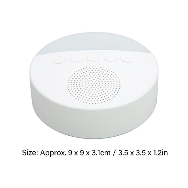 White Noise Sound Machine 20 Sounds Round Sound Maker avec Veilleuse pour Enfants Adultes Sommeil