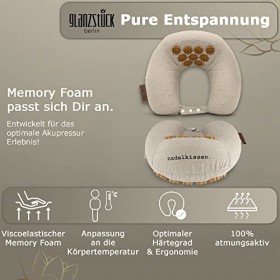 Glanzstück Berlin® Health Collection Coussin de nuque Premium pour la maison et les voyages, pour le yoga et la méditation, p