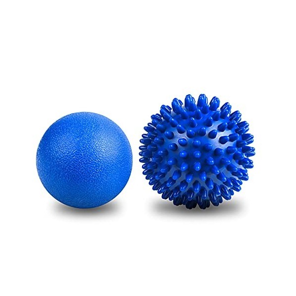 URAQT Balle de Massage Set, 2PCS balles de massage à picots, Massage de Trigger Point, Boule Myofasicale, Boule dexercice po