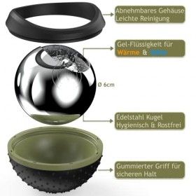 M.S.Lemberg® Rouleau de massage avec gel pour le froid et la chaleur,Cadeau de détente et de bien-être,Boule de massage,Fasci