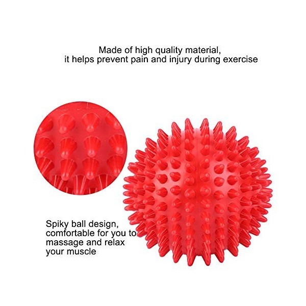 Spiky Massage Ball Roller Massager Ball pour le traitement des points de d¡§|clenchement du dos du pied, la lib¡§|ration myof