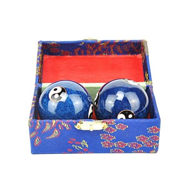 Kisbeibi Boules de Baoding Chinoises avec boîte Feng Shui Tai Chi, Dragon and Phoenix Boules de Baoding Balles de Santé Entra