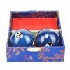 Kisbeibi Boules de Baoding Chinoises avec boîte Feng Shui Tai Chi, Dragon and Phoenix Boules de Baoding Balles de Santé Entra