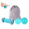 UNIDEAL 3 PCS Balle de Massage pour les Pieds Hérisson, Rouleau Massage Pied, Reflexologie Balle, Masseur pour Soulager la Fa