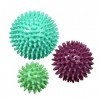 ResultSport Lot de 3 balles de massage à picots anti-stress réflexologie, 6 cm, 8 cm, 10 cm, massage de trigger point, boule 