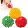 3 Pièces Balles de Massage, Boule de Massage Boule Hérisson Boules de Massage à Picots, Idéal pour Masser les Pieds, dos, épa