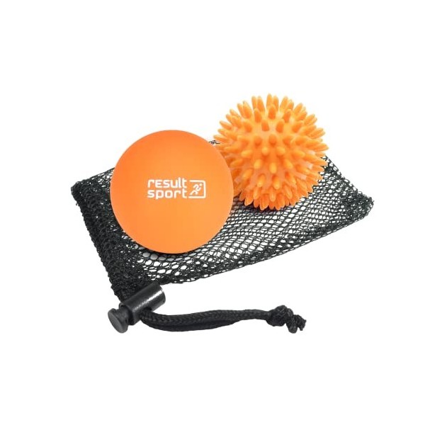 ResultSport Lacrosse et balle de massage à picots – Massage des tissus profonds, réflexologie du stress, relâchement myofasiq