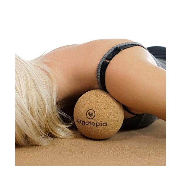 Ergotopia Balle de Massage - Boule dAutomassage en Liège Écologique, Antibactérien & Durable - Boule de Massage Visage, Dos 