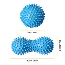 Zhio Balle de massage à picots - Balle de massage hérisson de 9 cm et rouleau de massage de 15 cm - Ensemble de balles de mas