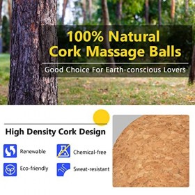 Boule de Massage en Liège, Boules de Liège Pour la Thérapie des Points de Déclenchement de Massage, Rouleau de Boule de Liège