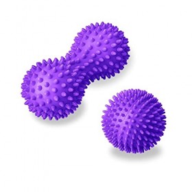 Balle de Massage, Balle de massage à picots en forme de hérisson de 9 cm et rouleau de massage de pieds de 15 cm, Pour massag