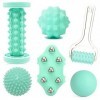 Balle de Massage Lot de 6,Rouleau de Massage,Balle de Lacrosse,Boule de massage,Rouleau Massage Pied & Reflexologie Balle pou