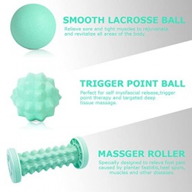 Balle de Massage Lot de 6,Rouleau de Massage,Balle de Lacrosse,Boule de massage,Rouleau Massage Pied & Reflexologie Balle pou