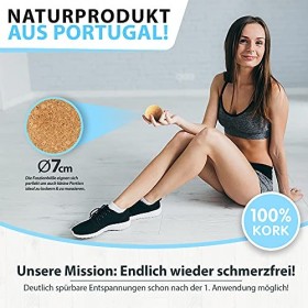 Balles de massage naturelles 7 cm – Boule en liège, boule de fascia pour les zones de déclenchement de fascias point de décl