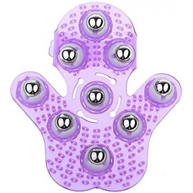 Gant de massage pour le corps - Forme de la paume - En métal - Avec bille - Violet