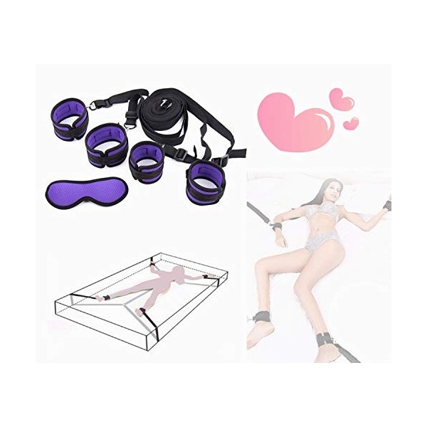 Kit Nylon Confortable pour Musculation Mains et Jambes Violet