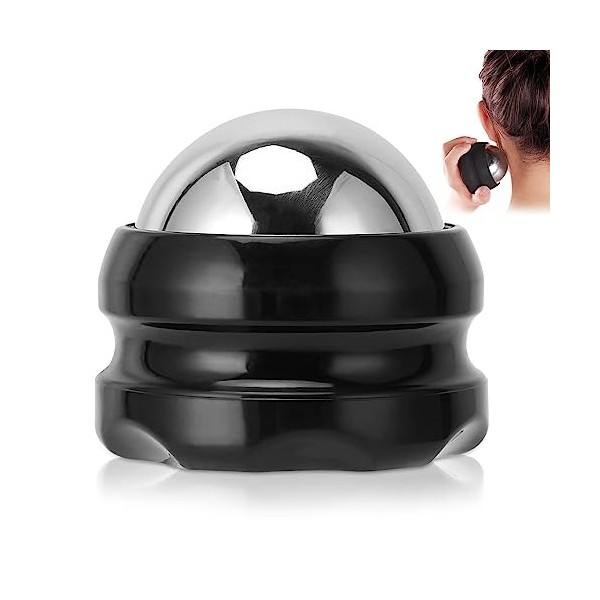 Boule de Massage en Acier Inoxydable, Rouleau Massage Avec Gel pour le Froid Chaleur Petit Rouleau Massage pour les Fascias R