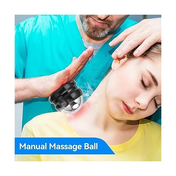 Boule de Massage en Acier Inoxydable, Rouleau Massage Avec Gel pour le Froid Chaleur Petit Rouleau Massage pour les Fascias R