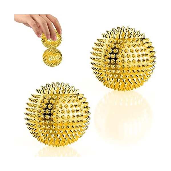 Boules dacupression,Boules de massage,32 mm Balle de Massage avec Aiguilles,Balle de Massage pour les Pieds Hérisson,Reflexo