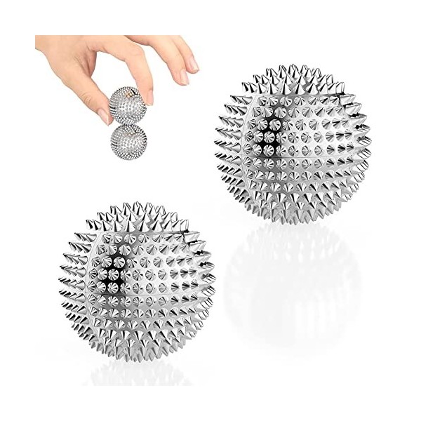 Boules dacupression,Boules de massage,32 mm Balle de Massage avec Aiguilles,Balle de Massage pour les Pieds Hérisson,Reflexo