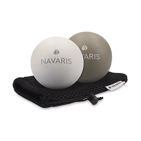 Navaris 2x balle de massage - Boule Lacrosse auto-massage muscle pieds dos épaules - Pour crossfit pilates yoga fitness réédu