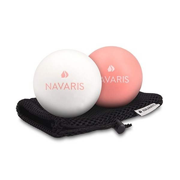 Navaris 2x balle de massage - Boule Lacrosse auto-massage muscle pieds dos épaules - Pour crossfit pilates yoga fitness réédu