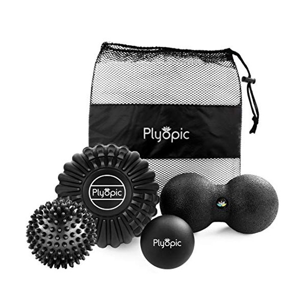 Plyopic Ensemble de Boules de Massage - Pour le Relâchement Myofascial, Soulagement de la Fasciite Plantaire, Douleur Myofasc