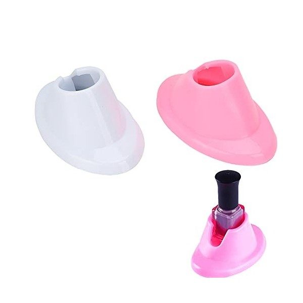 2pcs Porte-Bouteille de Vernis à Ongles, Support de Bouteille de Vernis à Ongles en Caoutchouc Souple, Support Anti-déverseme