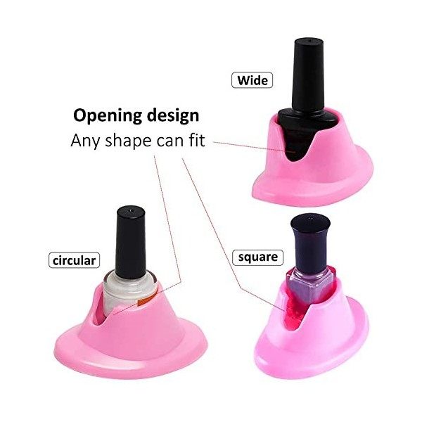 2pcs Porte-Bouteille de Vernis à Ongles, Support de Bouteille de Vernis à Ongles en Caoutchouc Souple, Support Anti-déverseme