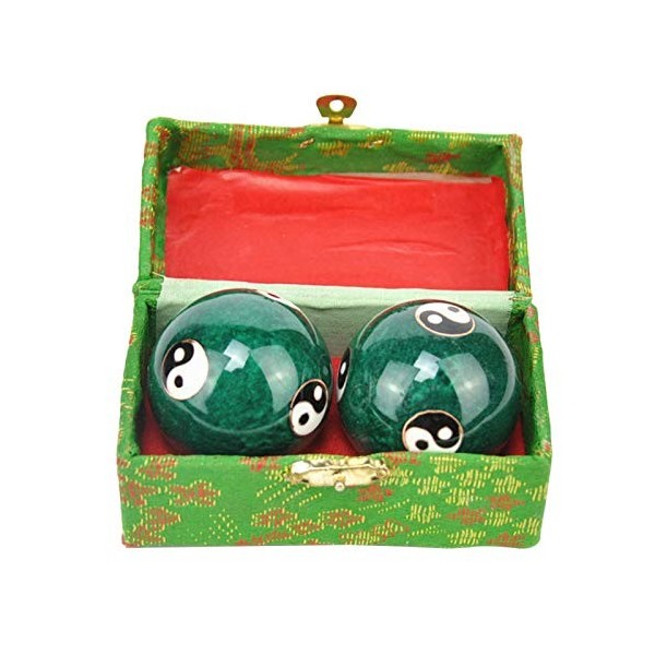 MOVKZACV Baoding Lot de 2 boules chinoises de 43 mm/38 mm pour réduire le stress en fer chromé