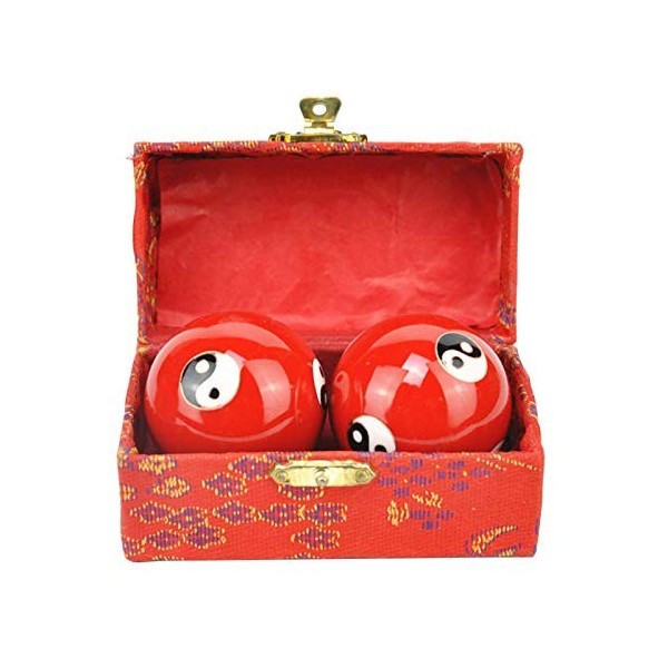 MOVKZACV Baoding Lot de 2 boules chinoises de 43 mm/38 mm pour réduire le stress en fer chromé