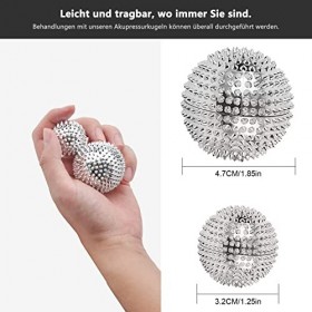HENGBIRD 2 Boules Dacupression Magnétiques Et 3 Anneaux De Massage, Boule De Massage Pour Les Mains Balle De Massage Avec Ai