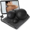 Bomb-Ball Black Massage Ball Set - Fascias + balles de crosse pour une détente musculaire ultime, automassage, entraînement d