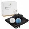 SUPERLECTIC Elite Set de 3 Balles de massage, boules Lacrosse en caoutchouc dur pour exercice, Diamètre 6 cm, Boule d’auto-ma