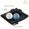 SUPERLECTIC Elite Set de 3 Balles de massage, boules Lacrosse en caoutchouc dur pour exercice, Diamètre 6 cm, Boule d’auto-ma