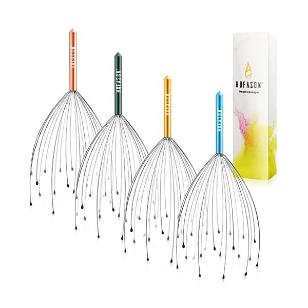 HOFASON 2 PCS Head Massager Scalp Scratcher with 20 Fingers, Handheld Head Scratcher Tingler Massage for Deep Relaxation, ...