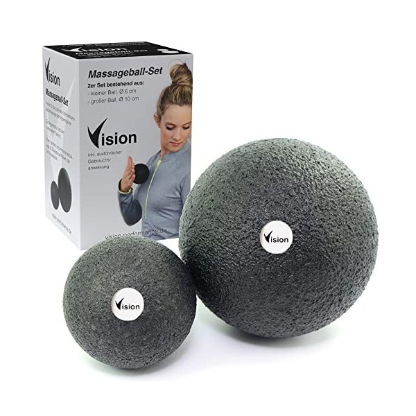 Vision Kit de balles de massage I 6+10 cm I écologique & matériau durable I Automassage des fascias I Libérer les tensions I 