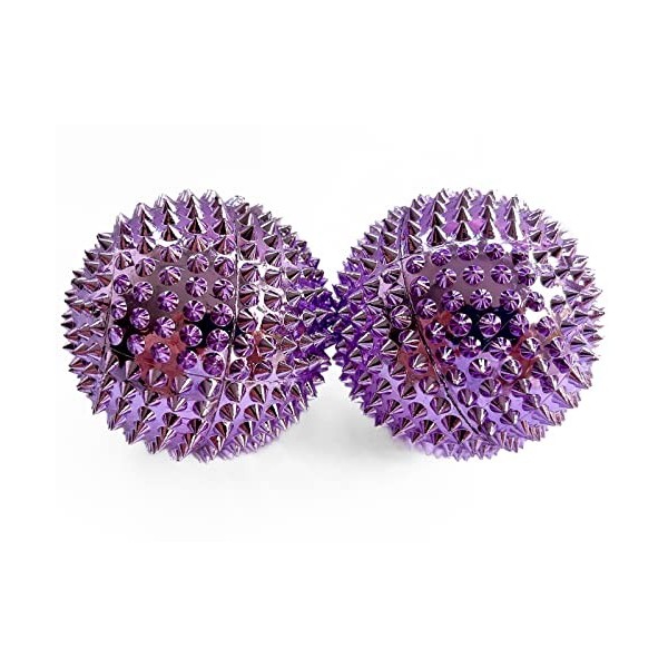 DBT Skills - Lot de 2 balles dacupression - Diamètre : 47 mm - Pour soulager le stress ou le massage violet 