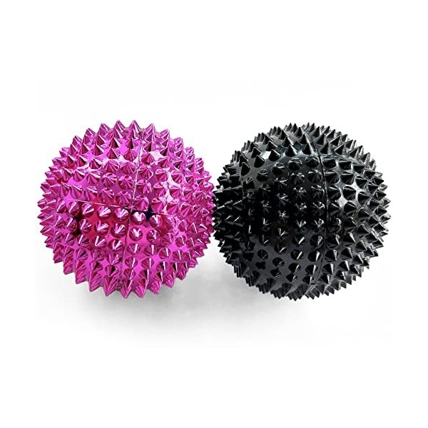 DBT Skills - Lot de 2 balles dacupression - Diamètre : 47 mm - Pour soulager le stress ou le massage violet 